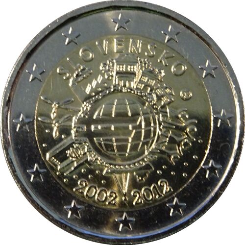 2 Euros Slovaquie 2012: 10 Ans De L'introduction De L'euro