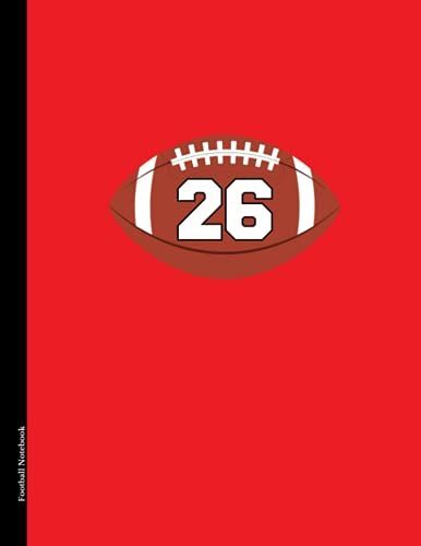 Football Notebook #26: Wide Ruled Composition 110 Pages One Subject | 8.5x11 In. | Red