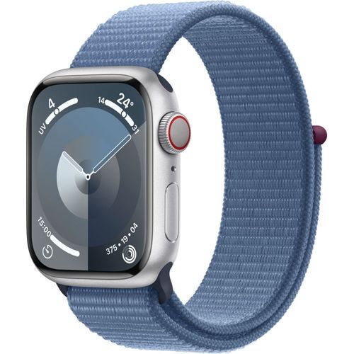 Apple Watch Series 9 GPS + Cellular - Boîtier Aluminium 41 mm Argent Bleu