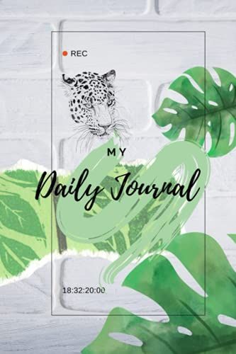 Cheetah Daily Journal - 120 Pages: Cheetah Daily Journal With Monstera Deliosa Leaf On Cover | Planner & Journal | 6" X 9" In | Matte Paperback | Gift For Animal Lover