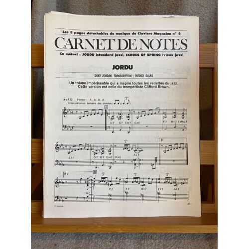Carnet De Notes Pages Détachables Claviers Magazine N°6 Partition Piano 2000