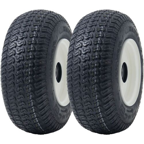 13x5.00-6 Grass Lawnmower Tyres & Rims Wanda P332, 25mm 6205 Bearings (Set of 2)