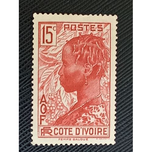 Timbre Cote D'Ivoire Y T 114 Femme Baoulé Et Branches De Café 1936 ( 021009 )