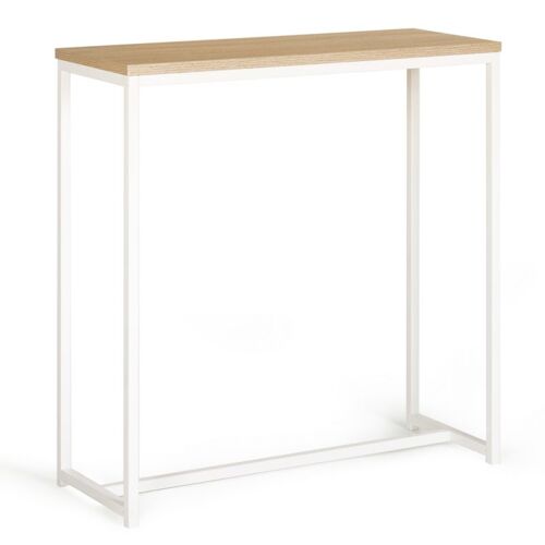 Console Detroit Design Industriel Bois Et Métal Blanc