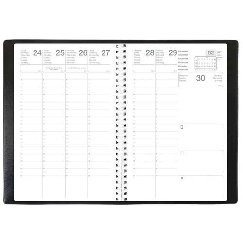 Exdi Agenda Civil Olympe Spirale Janvier À Décembre - Format : 16 X 24 Cm Noir