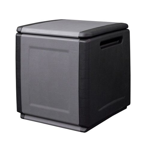 Coffre De Rangement 130l Gris/Noir 54 X 53 X H57cm Poignees De Transport Polypropylène Intec