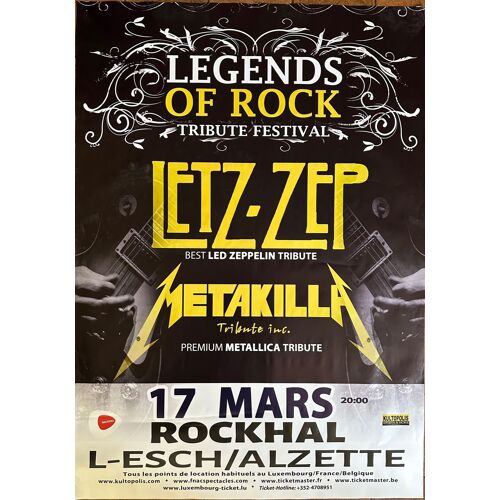 Letz-Zep - Metakilla - Legends Of Rock - Affiche Roulée - Envoi En Tube Taille : 80x120cm