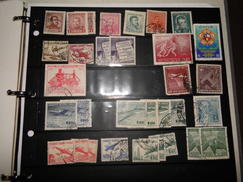 32 Timbres Obliteres Du Chili