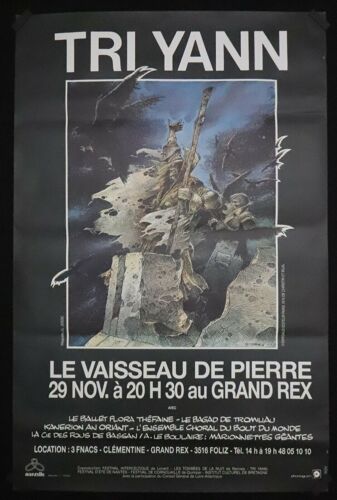 Enki Bilal - 1988 - Le Vaisseau De Pierre - Tri Yann - Affiche Roulée - Envoi En Tube Taille : 80x120cm