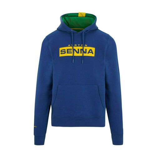 Sweat À Capuche Avec Logo Ayrton Senna Pour Homme - Bleu Marine