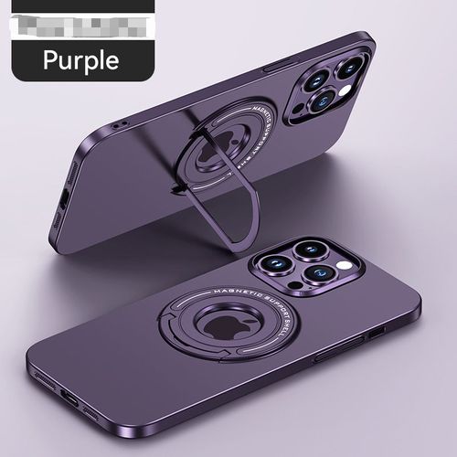 Coque pour iphone 13, support, protection de l'objectif, coque magsafe - Violet