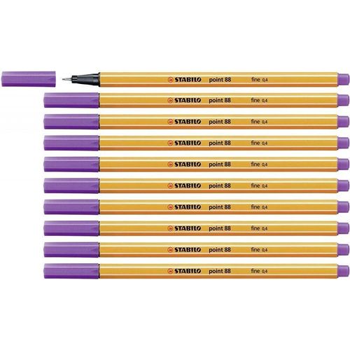 Stabilo 88/55 - Stylo Fineliner Point 88 - Violet - Paquet De 10 Pcs