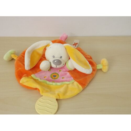 Doudou Lapin Rond Orange Rose Nicotoy
