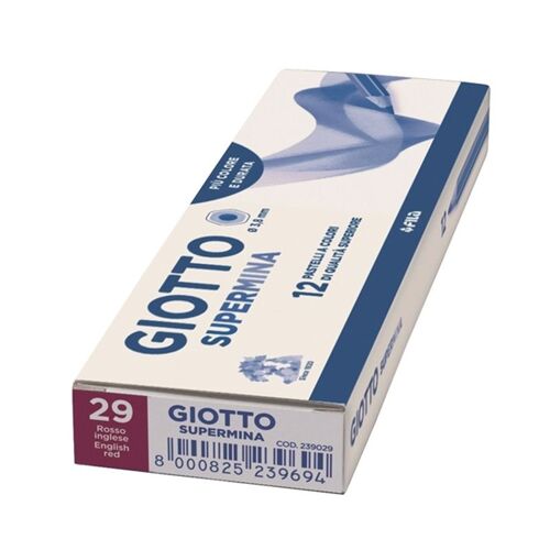 Giotto Supermina 239029 - Crayons De Couleur - Rouge Anglais - Paquet De 12 Pcs