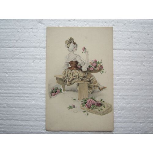 Carte Postale De L ¿Editeur M.M. Vienne  (N° 577). Theme:  Femme Avec Fleurs