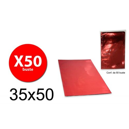 Balma R Pf600105 - Sacs Cadeaux Métalliques - Rouge - 35x50 - Pack. 50 Pièces