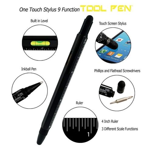Monteverde 35220 Roller Inkball Tool Pen - 9 Fonctions - Noir