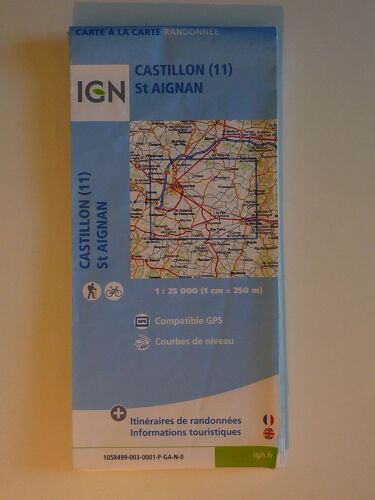 Carte De Rando Ign 1:25000 - Castillon (11) Saint-Aignan