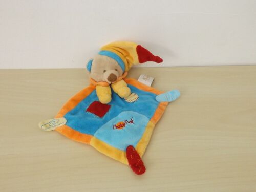 Doudou Ours Orange Bleu Baby Nat'