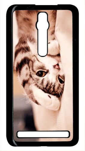 Coque asus zenfone 2 ze551ml - chaton fatigue - noir