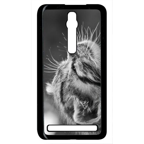 Coque asus zenfone 2 ze551ml - chat zebre - noir