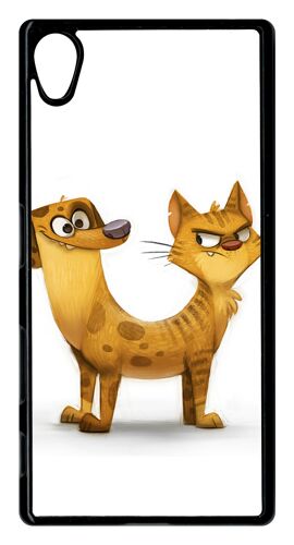 Coque xperia z5 - funny chienchat - noir