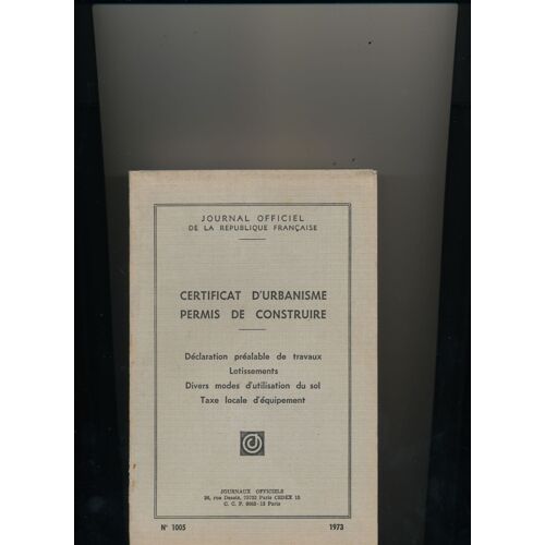 Certificat D'urbanisme , Permis De Construire