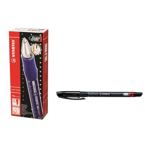 Stabilo 588 / 2-46 - Stylo À Bille Stabilo Exam Grade - Noir - Course 0,45 Mm - Paquet De 10 Pcs