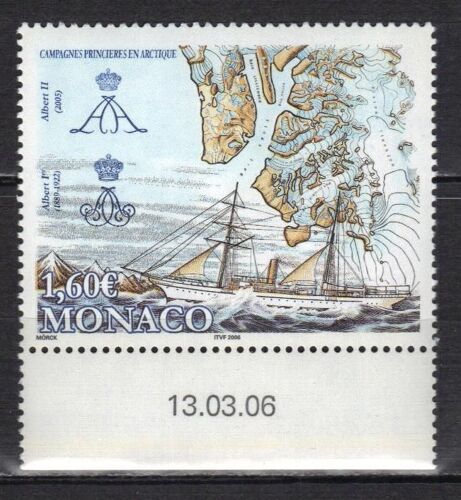Monaco 2006 : Centenaire Des Campagnes Arctiques Du Prince Albert 1er : Navire D'exploitation Scientifique, Carte - Grand Timbre 1,60  Multicolore Neuf ** Avec Bordure Datée