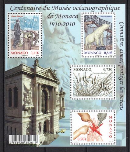 Monaco 2010 : Centenaire Du Musée Océanographique De Monaco - Bloc-Feuillet De 4 Timbres Neufs **