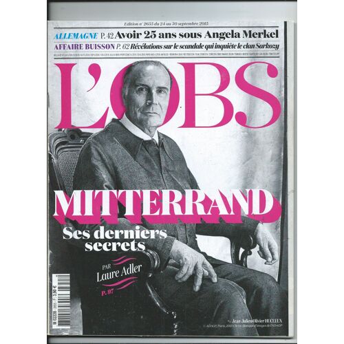 Le Nouvel Observateur 24/09/2015 Mitterrand Ses Derniers Secrets,  Charlotte Rampling, Corto Maltese Est Ressuscité, Lana Del Rey, La Grande Sophie, David Bowie