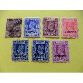 50 Birmania Burma Birmanie Lote 7 Timbres De Service