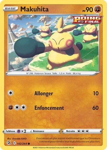 Carte Pokemon - Makuhita - 142/264 - Épée Et Bouclier 8 - Poing De Fusion - V.F