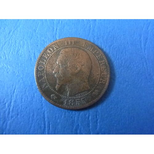 Monnaie / 5 Centimes / Napoleon Iii / Ancre / 1855 / Atelier D