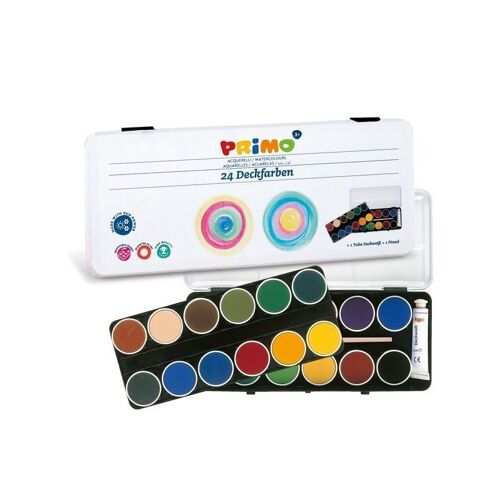 Morocolor Aquarelles Primo En Tablette 30 Mm 24 Couleurs Boite Métal - 1 Pack