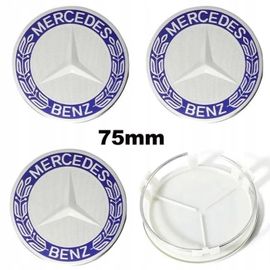 Beq - 4pcs Centre De Roue 75mm Blue Mercedes Benz Logo Cache Moyeu Jante Emblème