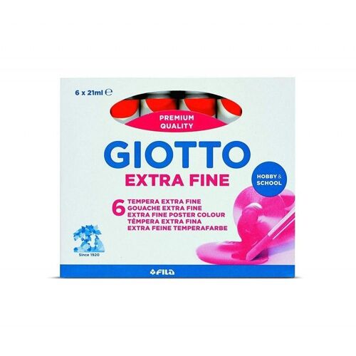 Giotto Extra Fine Tempera Tube 21 Ml - 6 Pcs - 355009 Rouge Carmin