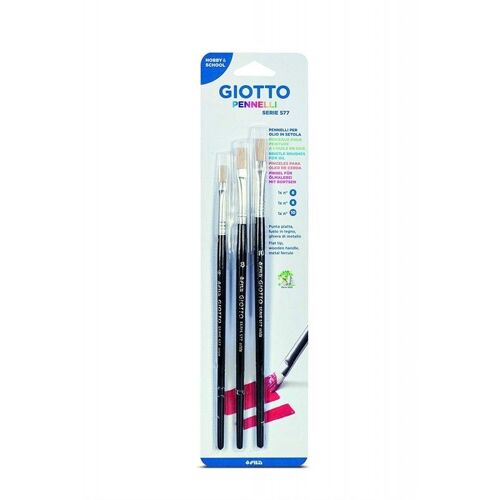 Giotto Pinceaux Giotto Pour La Peinture À L'huile En Soie Synthétique Mesurent 6/8/10