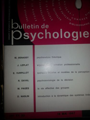 Bulletin De Psychologie 261