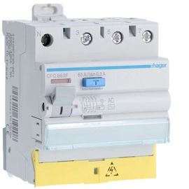 Hager CFC863F Interrupteur différentiel 3P+N 63A 300mA type AC à bornes décalées