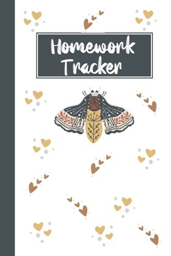 Homework Tracker: Boho Butterfly And Hearts Organization Notebook Journal Logbook For Jr High And Middle School And High School Students With Due Date Chart And Completed Check Box