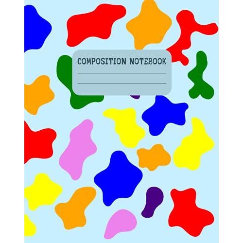 Composition Notebook: Cow Print School Notebook, Rainbow Cover Design, College Ruled Notebook For Work School And College, Perfect Also As A Journal, Diary Or A Planner , Cute Gift Idea