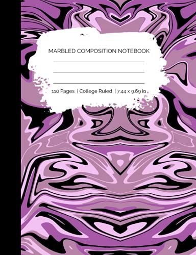 Marbled Composition Notebook: College Ruled Composition Notebook Purple Marble