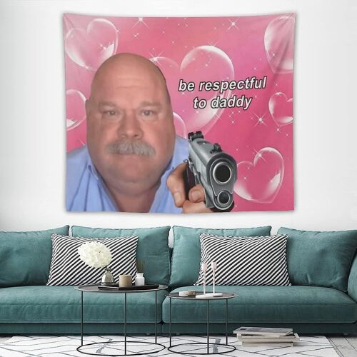 Be Respect To Daddy Tapisserie Daddy Winkle Bertram Tapisseries Funny Meme Tenture Murale Pour Salon Chambre Décoration D'intérieur 60 X 50 Pouces