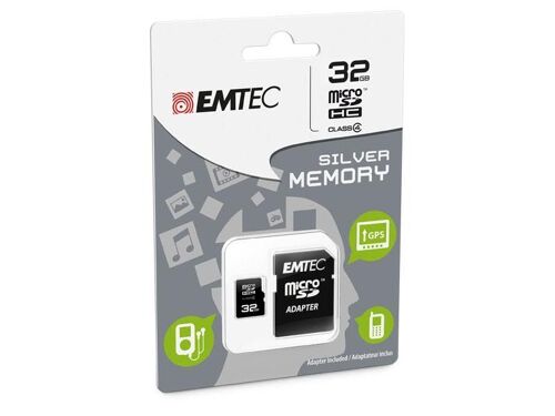 EMTEC Mini Jumbo Super - Carte mémoire flash (adaptateur microSDHC - SD inclus(e)) - 32 Go - Class 4 - micro SDHC