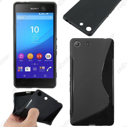 ebestStar ® Housse Etui Coque Silicone Gel Motif S-line Protection Souple pour Sony Xperia M5, M5 Dual, Couleur Noir + 1 Film protection d'écran + lingette
