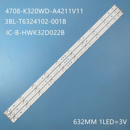 10 LED tvs Bande Pour HK315LED tvM 3BL-T6324102-006B 005B 020B 019B 015B 4708-K320WD-A4211V11 A4211V01 STV-LC32440WL 32PFL5040/T3 32L31 3 pieces 1TV Nipseyteko