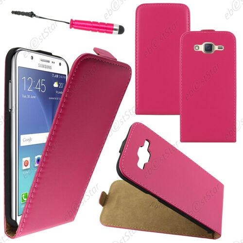ebestStar ® Housse Coque Etui en PU cuir à rabat ultra fine (SLIM case) pour Samsung Galaxy J5 SM-J500F, Couleur Rose + Mini Stylet + 1 Film protection d'écran + lingette