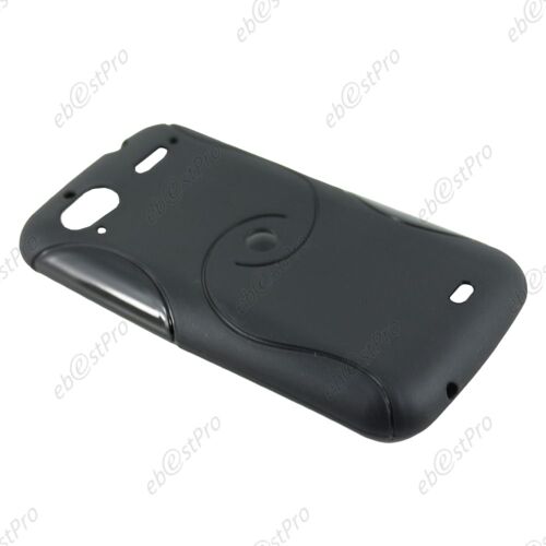 ebestStar ® Etui Housse Coque S-line Silicone Protection en Gel pour HTC Sensation, G14, Couleur Noir + 1 Film protection d'écran + lingette