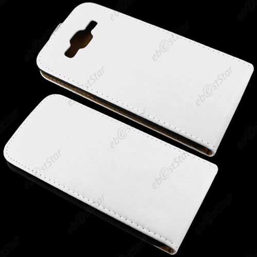 ebestStar ® Etui PU cuir rabattable Housse Coque ULTRA SLIM pour Samsung Galaxy J5 SM-J500F, Couleur Blanc + 1 Film protection d'écran + lingette